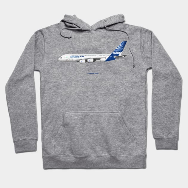 Illustration of Airbus A380 In House 2010 Hoodie by SteveHClark